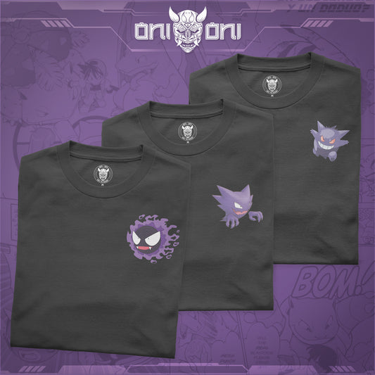 Pack de 3 Playeras Gastly Haunter Gengar